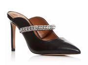 Kurt Geiger London Duke Embellished High Heel Mules, Black Size EU39 Retail $165