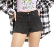 BP. Festival Mid Rise Raw Hem Denim Shorts In Black NWT