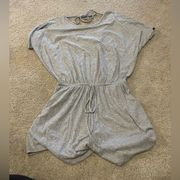 Grey ribbed romper with pockets