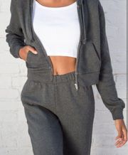 Brandy Melville Gray Crystal Hoodie