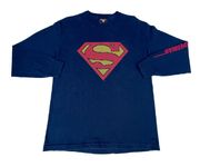 Vintage Superman Long Sleeve Blue Long Sleeve T-shirt