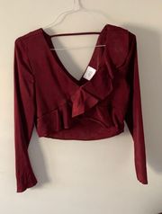 red ruffle shirt