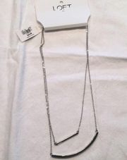 LOFT double bar layered silver jewelry - NWT