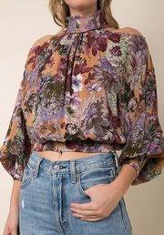 NWT Raga Dear Dahlia Cold Shoulder Blouse