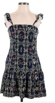 Women's Dainty Floral Tile Print Flutter Sleeve Mini Dress -