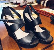 Forever21 Black 5” Wedges Size 7.5 Black