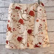 HARVE BENARD Skirt A Line Linen Blend with Floral Design-10