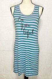 LIFE IS GOOD Nightgown/Sleep Shirt Be-You-tiful Sz S Teal/Pink Cotton