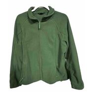 Izod Women's Zip Front Thermacheck Green Fleece Lined Zipped Pockets XL