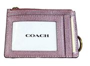 Leather Metallic Purple Card Holder