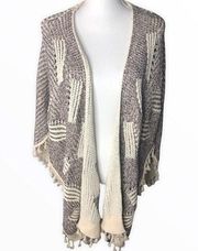 Anthropologie Blanket Wrap Fringe Kimono