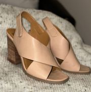 a Nude Strappy Pumps Sandals Wedges