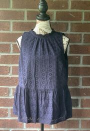 Eyelet Peplum Tank