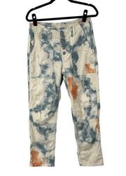 Anthropologie Pilcro The Wanderer Tie Dye Button Fly Relax Jeans Sz 28 Womens