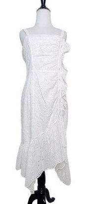 Parker Eyelet Asymmetrical Cotton Dress Size 6