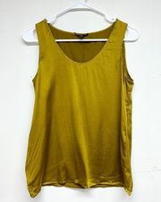 Eileen Fisher 95% Silk 5% Spandex Tank Top Scoop Neck Gold Yellow Size XS