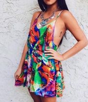 RARE  Paper Heart Romper — Bright & Colorful Tie-Dye with Cross-Back Straps