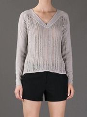 Helmut Lang open knit sweater greige