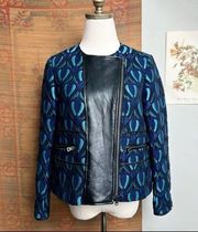 Aubrey Jacquard Jacket with Lambskin Panel