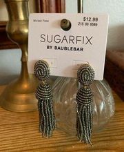 Retro Beaded Costume Earrings-Sugarfix by BAUBLEBAR NEW Black/Gold