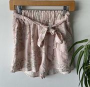 Alya Shorts Womens Small Pink Floral Boho Summer Casual Linen Daylen Vacation