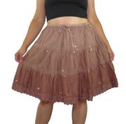 Vintage Angie Pink Ombre Sequin Mini Skirt Large