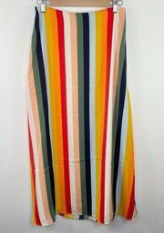 Cupcakes and Cashmere Pippa Multi Stripe A-Line Midi Skirt Women's Size 6