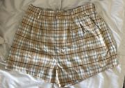 Plaid Elastic Waist Dress Shorts