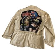 Via Penny Lane Reworked Apparel | Katy Perry Graphic Khaki Blazer Jacket Size 6