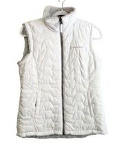 Free Country Quilted Puffer Reversible Faux Fur Vest Women's S White Grey