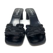 VIA SPIGA black leather and suede slides, made in Italy, size 6.5