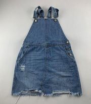 Arizona Jean Co Blue Distressed Denim Mini Skirt Overalls S