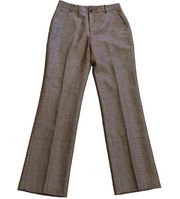 NWT Chaps Wool Herringbone Straight Leg High Rise Brown Trouser Pants Size 6