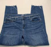 Old Navy The Perfect Straight Ankle Raw Hem Jean Size 14