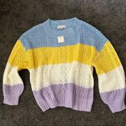 colorblock knit sweater 2X