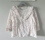 LoveShackFancy White and Floral Print Blouse