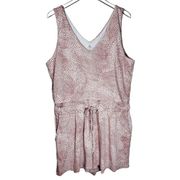 Studio Drawstring Romper in Python Ash Rose