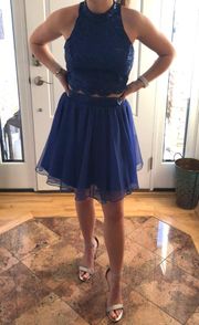 Two piece Royal Blue Mini Dress 