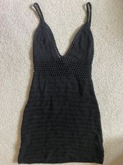 Crochet Mini Dress Black