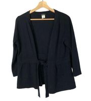 J. Crew Navy Blue Dream Tie Y2K Wool Cashmere Cardigan Sweater L