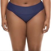 Peyton & Parker Womens Plus Size Hipster Bikini Swimsuit Bottoms Navy Blue Sz XL