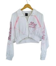 NEW LF The Brand White Pink Logo Windbreaker Jogger Track Outfit Set Size Small