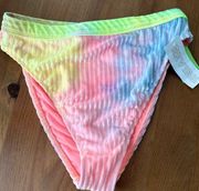 🪴3/$60 NWT Dippin Daisy’s Boho High Waisted Ribbed Tie Dye Bikini Bottoms Med