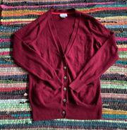 Jcpenney Cashmere Blend Maroon Sweater Cardigan Medium