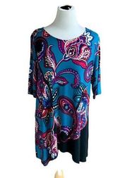 DANA BUCHMAN OFFICE WEAR, BUSINESS CASUAL  M MULTI COLOR  PAISLEY, FLORAL RAYON