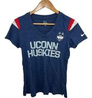 Nike UConn Huskies  Short Sleeve Shirt Women's Small Blue V-neck T-shirt