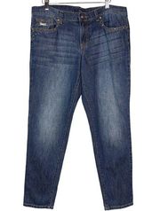 Jessica Simpson Women's Skinny Jeans Blue Weekend Relaxed Mid Distressed Size 29