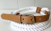White & Brown Rope Twisted Belt Size XS Women’s Target