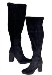 Over the Knee Boots Womens Square Toe Block Heel Size 6