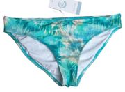 NWT Calme Johnny Was Tie Dye Hipster Bikini Bottoms Aqua Blue Large